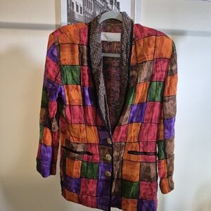 Vibrant Patchwork Women's Blazer